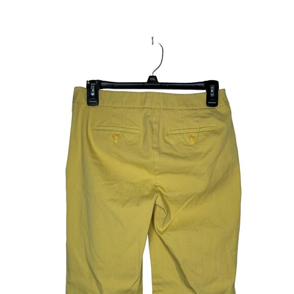 Talbots Women Pants Chatham Ankle Side Zip Stretch Back Pockets Yellow 2Petites - Picture 9 of 10